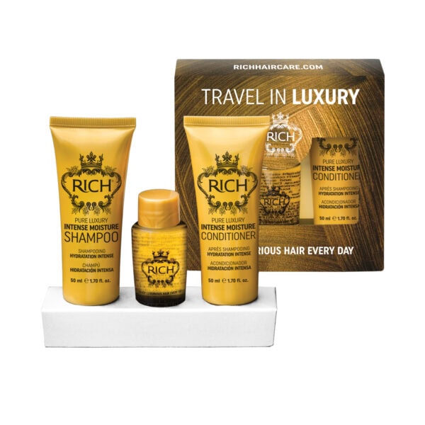 RICH Pure Luxury Travel In Luxury Set (Sh 50 ml+Cond 50 ml+Oil 30 ml) CEĻOJUMAM