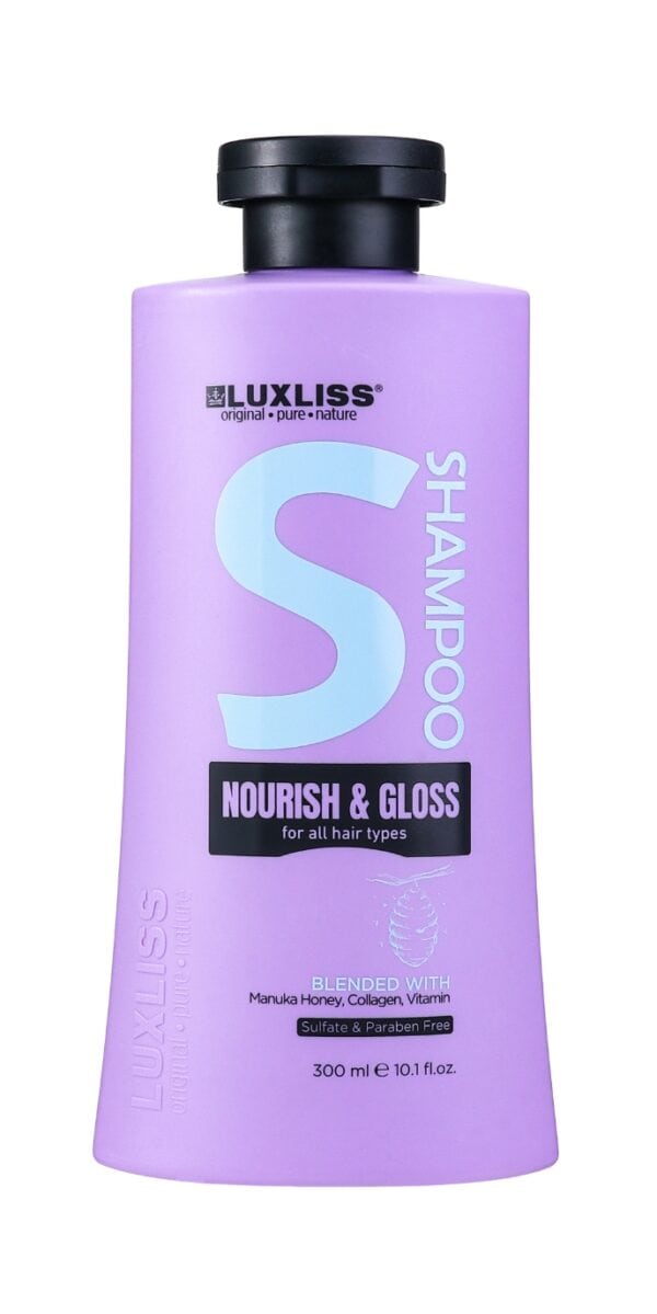 LUXLISS Nourish & Gloss Shampoo 300 ml ŠAMPŪNI