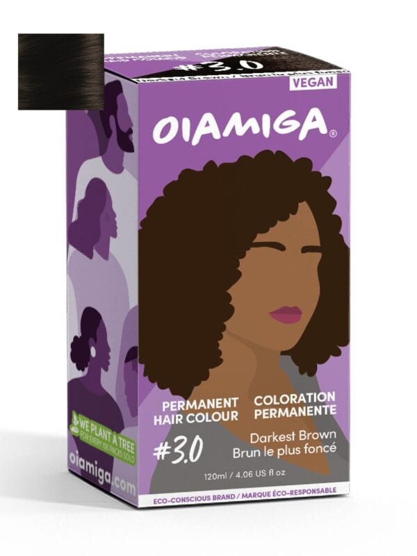 OIAMIGA Permanent Hair Colour Darkest Brown 120 ml PERMANENTĀS KRĀSAS