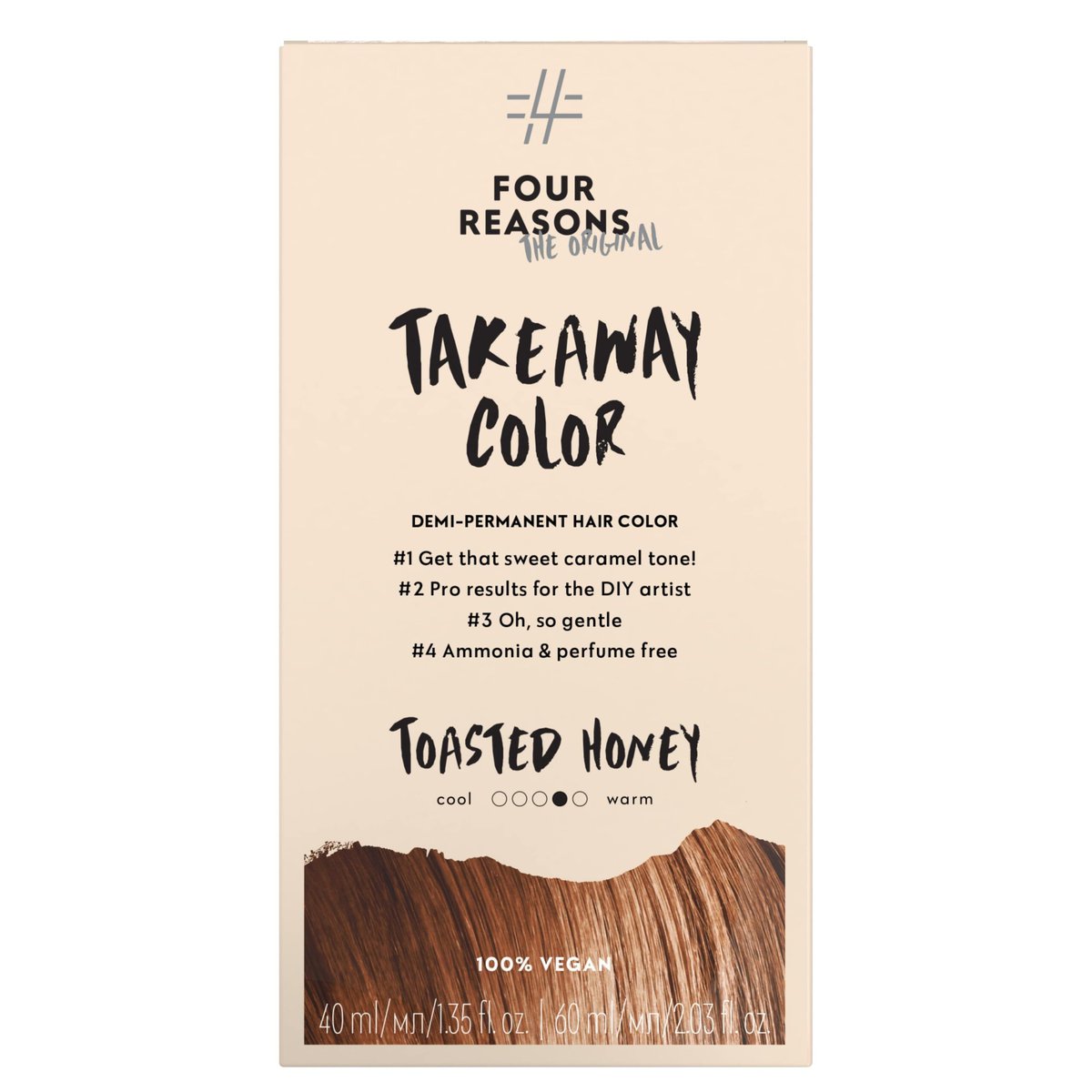 FOUR REASONS Original Takeaway Demi-Permanent Color 7.74 Toasted Honey 100 ml