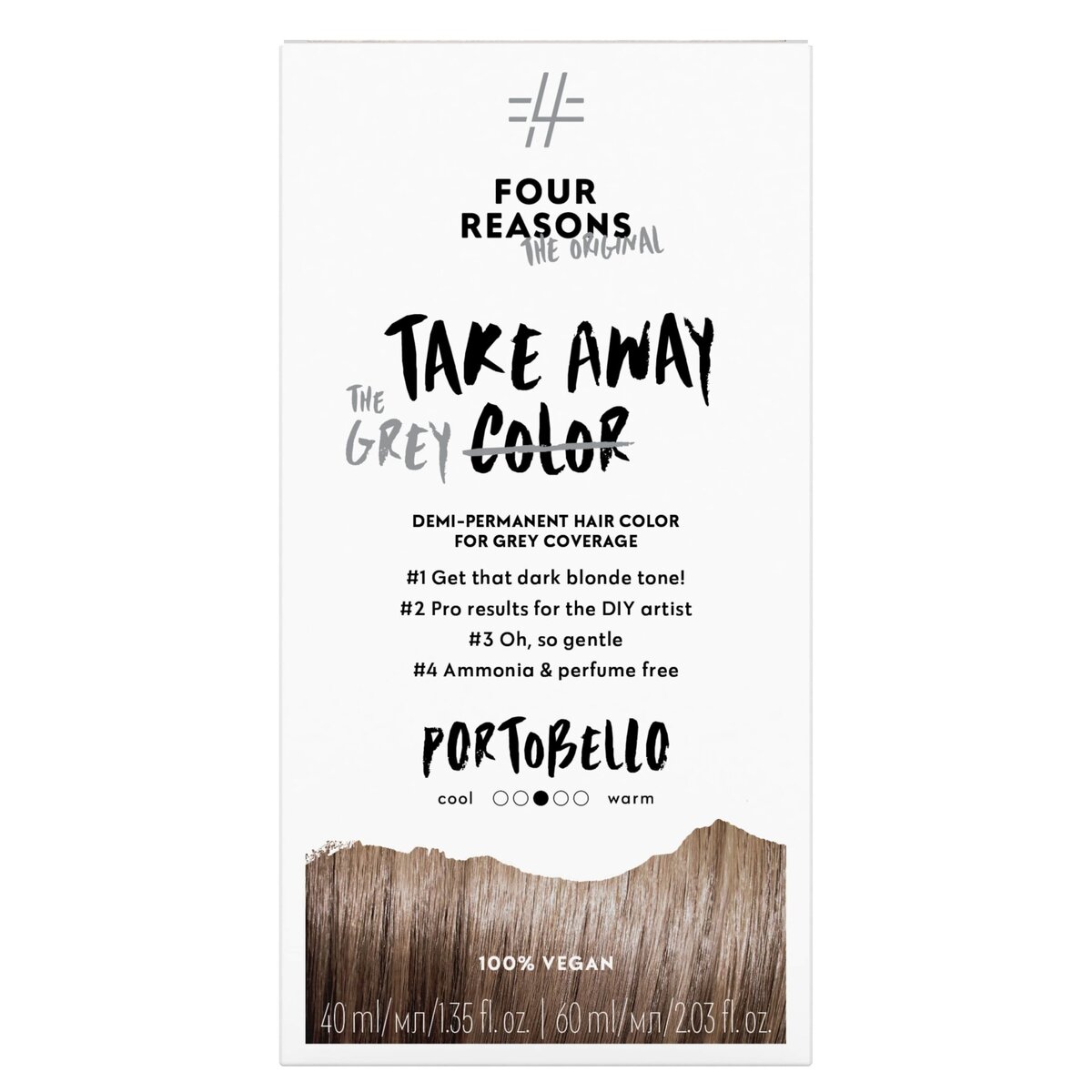FOUR REASONS Original Takeaway Demi-Permanent Color 7.0 Portobello GC 100 ml